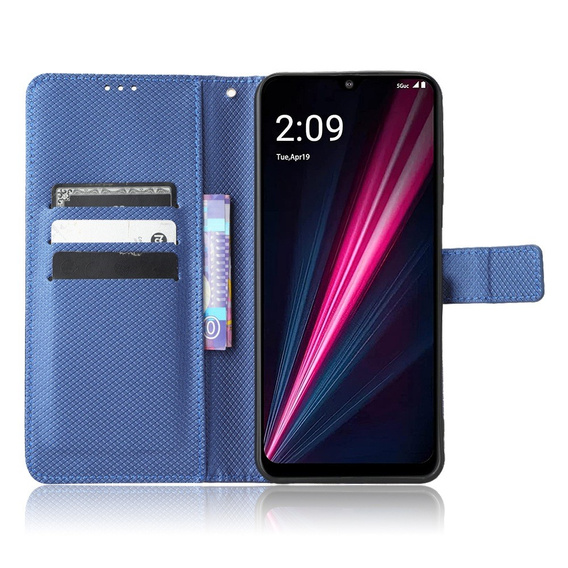 Pattintható tok a T Phone 5G, Wallet Magnet, kék