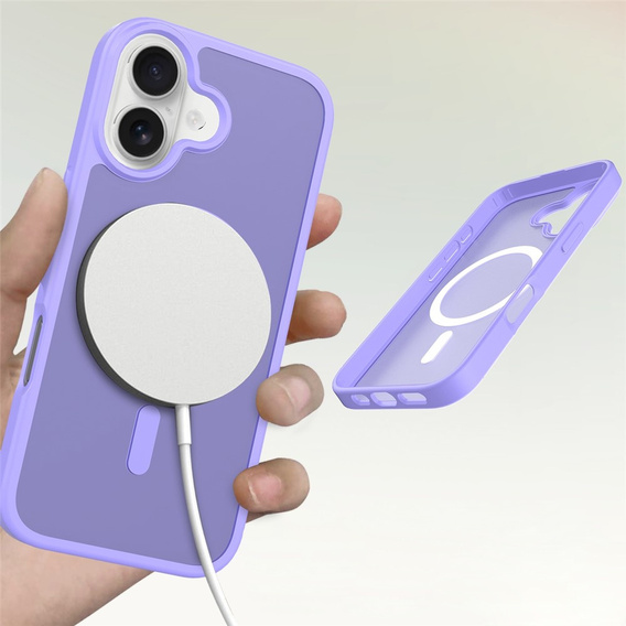 Matt tok iPhone 17 készülékhez, MagSafe, áttetsző lila