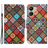 Pattintható tok a Xiaomi Redmi 13C / Poco C65, Wallet, Ethnic Style, többszínű