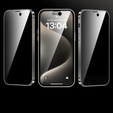 Tok iPhone 15 Pro Max készülékhez, Privacy Dual Glass, MagSafe-hoz, ezüst