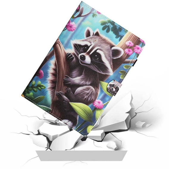 Tok Lenovo Tab M10 10.1 Gen 3, pánttal, raccoon