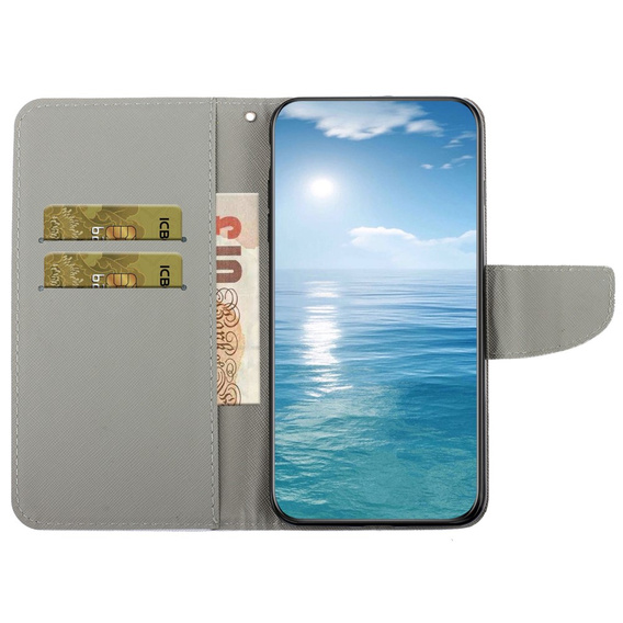 Pattintható tok a Xiaomi Redmi 13C / Poco C65, Wallet, Bowknot, kék