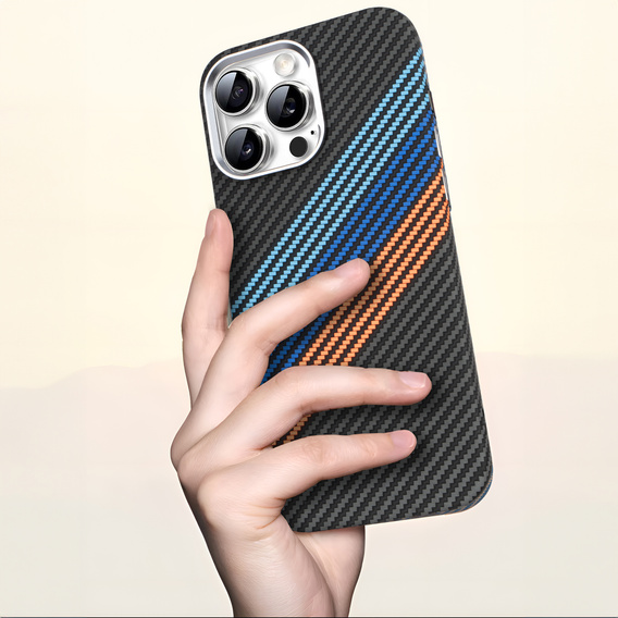 Tok iPhone 14 Pro Max, Carbon Fiber MagSafe, sötétkék