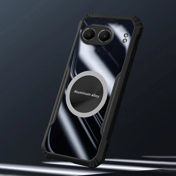 Tok OnePlus Nord 4, mágneses lemezzel, átlátszó / fekete