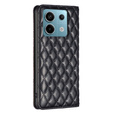 Pattintható tok a Xiaomi Redmi Note 13 Pro 4G / Xiaomi Redmi Note 14S / Xiaomi Poco M6 Pro 4G, Wallet, BINFEN COLOR, fekete