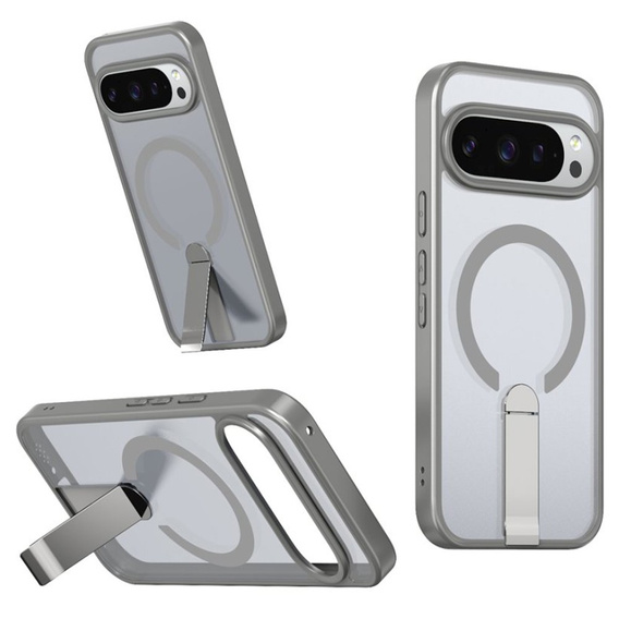 Fusion hibrid tok Google Pixel 10 Pro XL készülékhez, MagSafe, állvánnyal, szürke