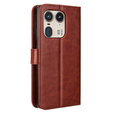 Pattintható tok a Motorola Edge 50 Ultra, Crazy Horse Wallet, barna