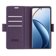Tok Realme 12 Pro 5G / 12 Pro+ 5G, ERBORD Glossy Litchi, pénztárca patenttal, lila
