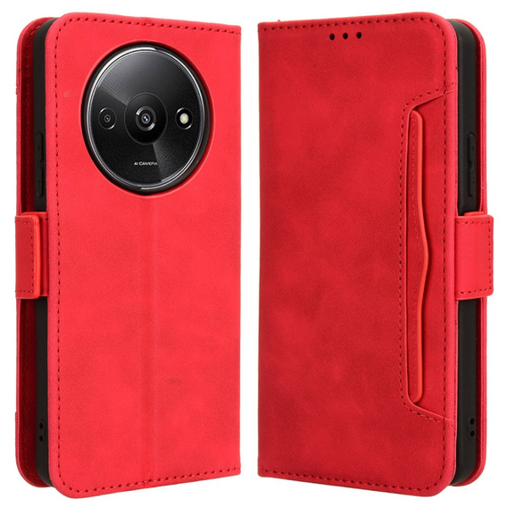 Pattintható tok a Xiaomi Redmi A3, Card Slot, piros