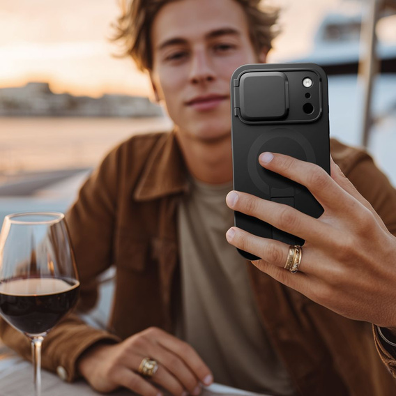 Tech-Protect Kevlar Aura védőtok állvánnyal és MagSafe funkcióval iPhone 17 Pro Max készülékekhez