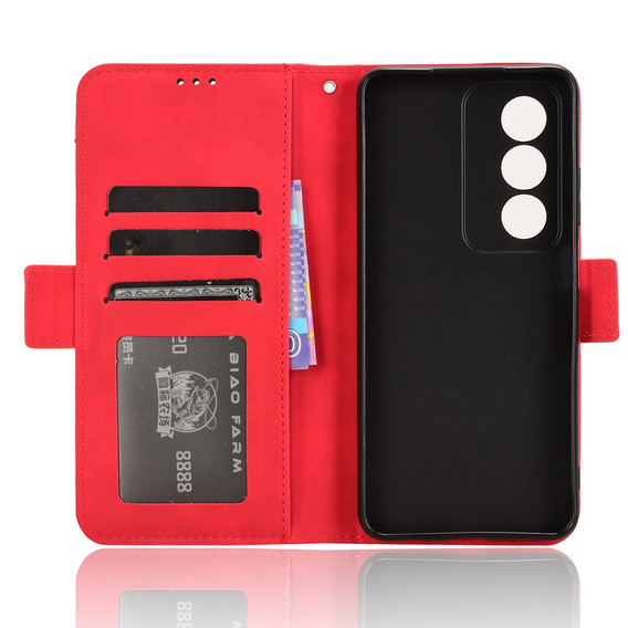 Pattintható tok a Oppo A80, Card Slot, piros