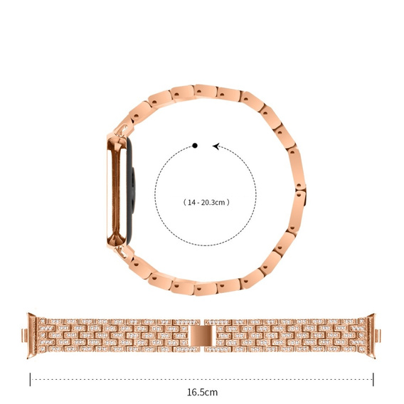 Gyémánt karkötő Xiaomi Smart Band 8 Pro, rózsaszín rózsaarany