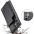 CASEME flip tok Samsung Galaxy S25 Ultra, Litchi Wallet, fekete