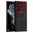 Telefontok a Samsung Galaxy S22 Ultra, Magsafe Slim Carbon, fekete / piros