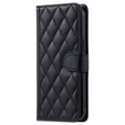 Flap tok Samsung Galaxy S25 FE, Rhombus Crossbody Leather, fekete