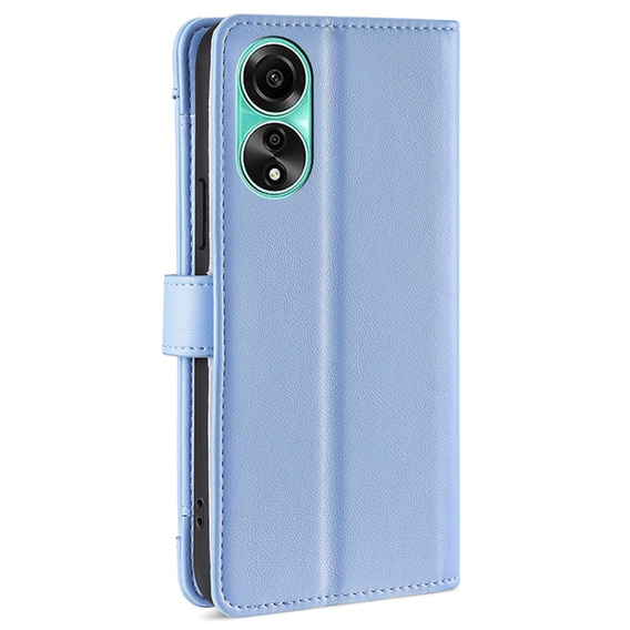 Pattintható tok a Oppo A78 4G, Wallet Zipper Pocket, kék