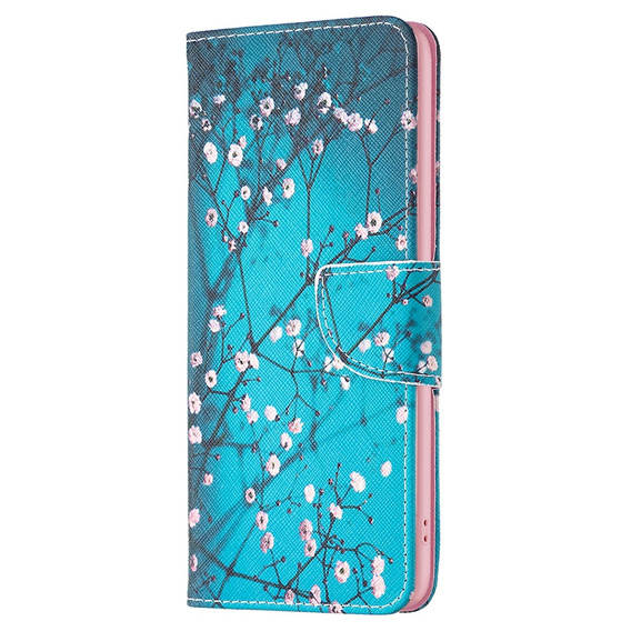 Pattintható tok a Samsung Galaxy M34, Wallet, Sakura, kék