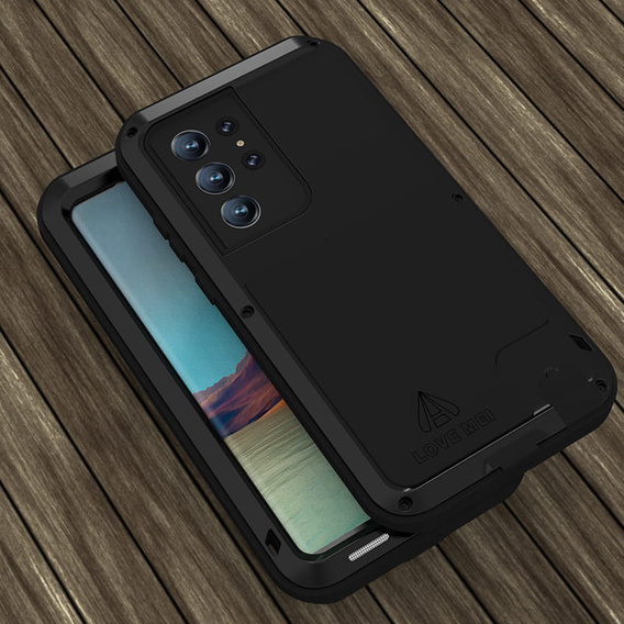 Love Mei Telefontok a Samsung Galaxy S22 Ultra, armored without glass, fekete