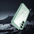 Tok Samsung Galaxy S23 FE készülékhez, Shockproof, fóliával, MagSafe-hoz, zöld