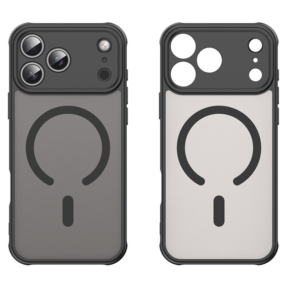 Matt tok iPhone 17 Pro Max készülékhez, MagSafe, kameravédelemmel, fekete