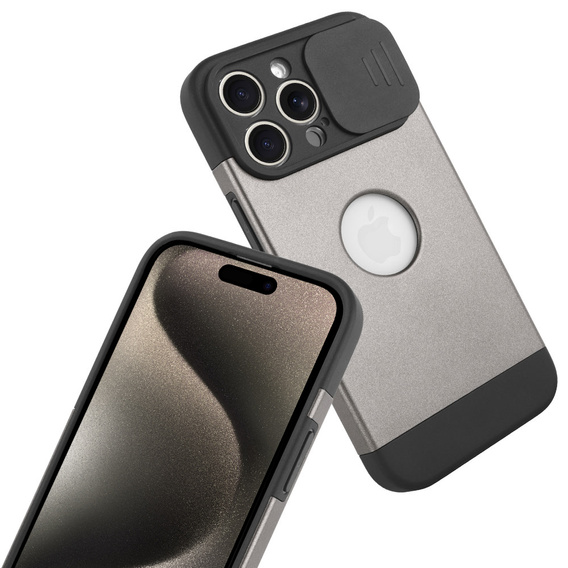 Telefontok a iPhone 15 Pro, ERBORD MagProtect Slide Camera, titánium szürke