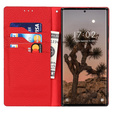 Bőr tok a Samsung Galaxy S22 Ultra, ERBORD Grain Leather, piros