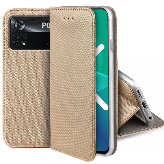 Pattintható tok a Xiaomi Poco X4 Pro 5G, Wallet Smart Magnet, kék