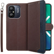 Pattintható tok a Xiaomi Redmi 12C, KHAZNEH RFID, barna / kék