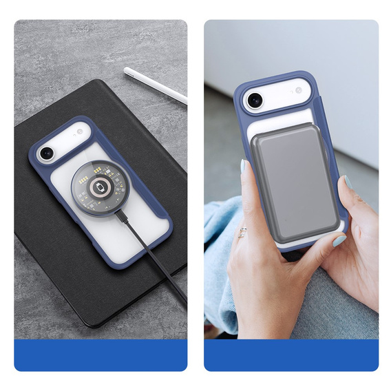 Dux Ducis tok iPhone Air, Skin X Pro, pánttal, MagSafe-hoz, tengerészkék