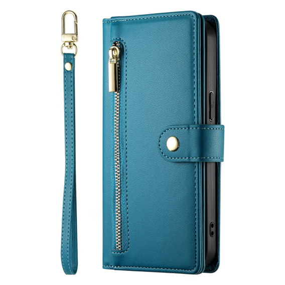 Pattintható tok a Samsung Galaxy A56 5G, Wallet Zipper Pocket, kék
