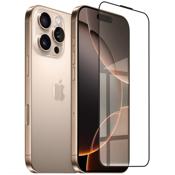 3D edzett üveg iPhone 16 Pro Max készülékhez, fekete