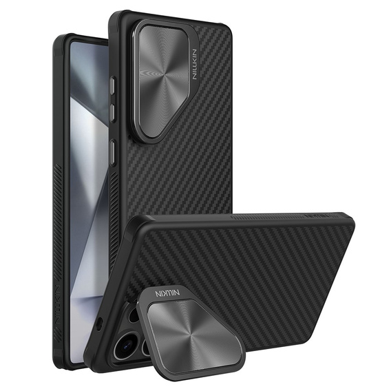 Tok Samsung Galaxy S25 Ultra, páncélozott Nillkin, Carboprof Case, Magsafe, fekete