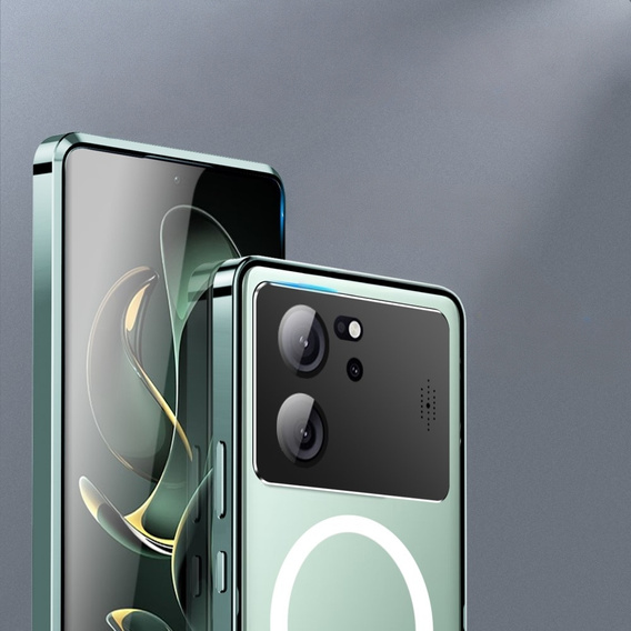 Kameravédő tok Xiaomi 13T / 13T Pro, CamShield MagSafe, átlátszó / zöld