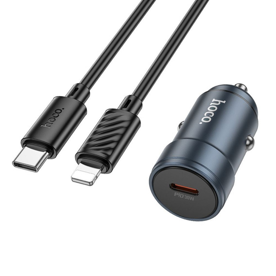 Hoco Z57 USB-C QC3.0 PD 30 W autós töltő + USB-C–Lightning kábel