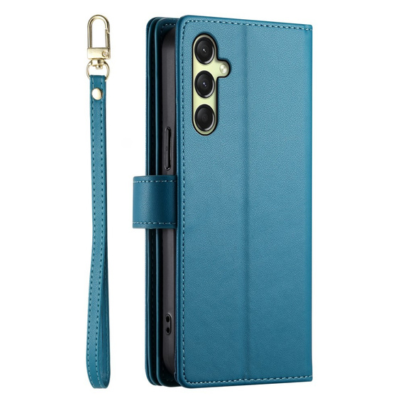 Pattintható tok a Samsung Galaxy A36 5G, Wallet Zipper Pocket, kék