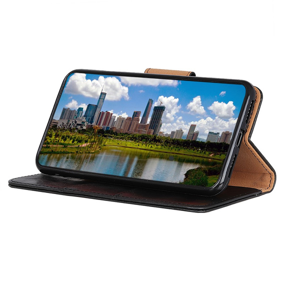 Pattintható tok a OnePlus Nord 2 5G, Split Leather Wallet, fekete