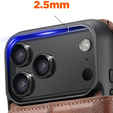 2 az 1-ben flip tok iPhone 17 Pro-hoz, SUTENI, MagSafe, barna színű