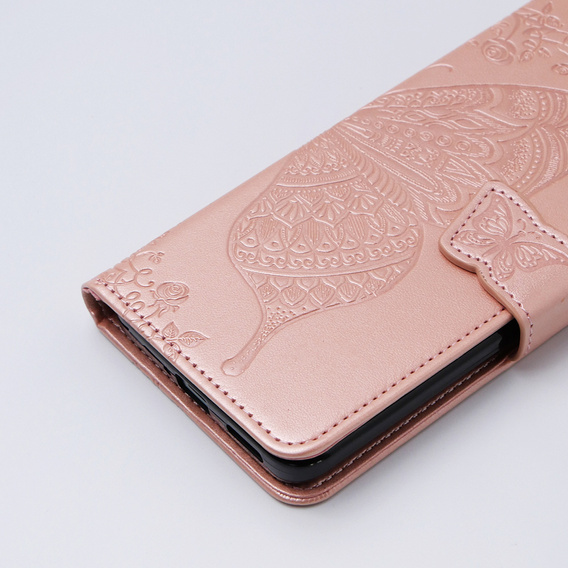 Pattintható tok a Xiaomi 13T / 13T Pro, Butterfly, rózsaszín rose gold