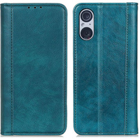 Telefontok a Sony Xperia 5 V, Wallet Litchi Leather, zöld