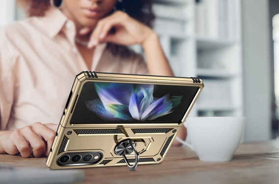 Páncélozott telefontok a Samsung Galaxy Z Fold 4 5G, Nox Case Ring, arany