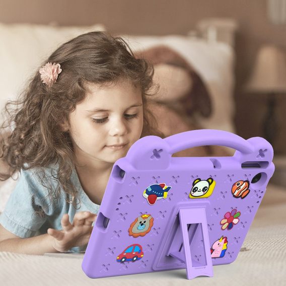Gyermek tok Lenovo Tab TB311FU, Cute Patterns, állvánnyal, lila