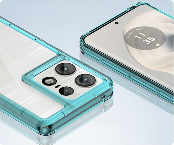 Telefontok a Motorola Edge 50 Pro, Fusion Hybrid, átlátszó / kék