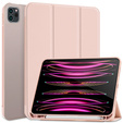 Tok iPad Pro 12.9" 2022/2021/2020 (6/5/4 gen.), Smart Pencil, tolltartóval, rózsaszín
