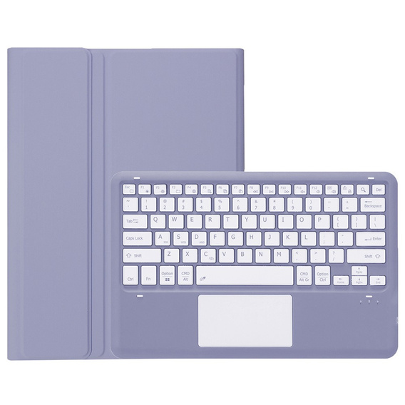 Tok + billentyűzet Samsung Galaxy Tab S9+, Leather Pen Slot TouchPad, lila