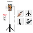 Szelfibot állvány funkcióval és Bluetooth távirányítóval, 6,5 cm és 9,5 cm közötti okostelefonokhoz