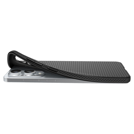 A Spigen tok Samsung Galaxy S25 Edge, Liquid Air, fekete + 9H edzett üveghez