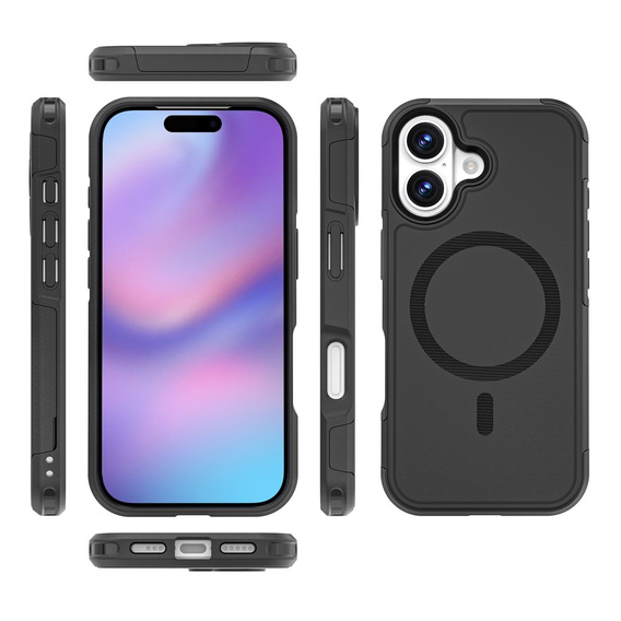 MagForce tok iPhone 17 készülékhez, MagSafe-hoz, páncélozott, fekete
