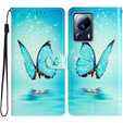 Pattintható tok a Xiaomi 13 Lite, Wallet, butterfly, kék