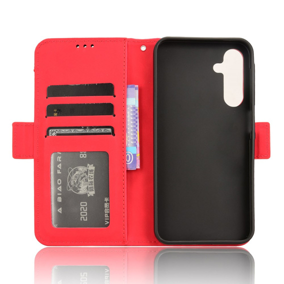 Pattintható tok a Samsung Galaxy A25 5G, Card Slot, piros