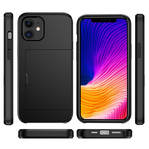 Telefontok a iPhone 11, Sliding Card Holder, fekete